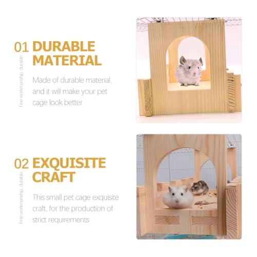 Pont suspendu en bois robuste avec cachette pour chinchilla - 4