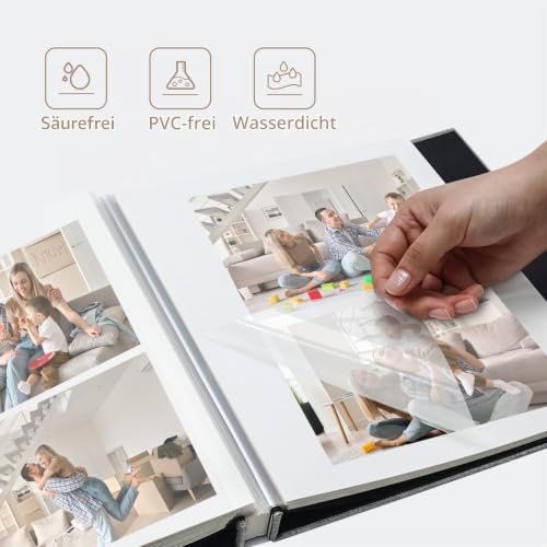 Vienrose Selbstklebendes Fotoalbum Geschenkset, 60 Seiten, 28x27 cm, Beige – Ansicht 4