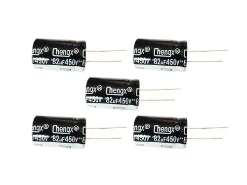 82uF 450V 18X30 +/-20% -25 to +105°C 5PCS Aluminum Electrolytic Capacitors,82 MFD