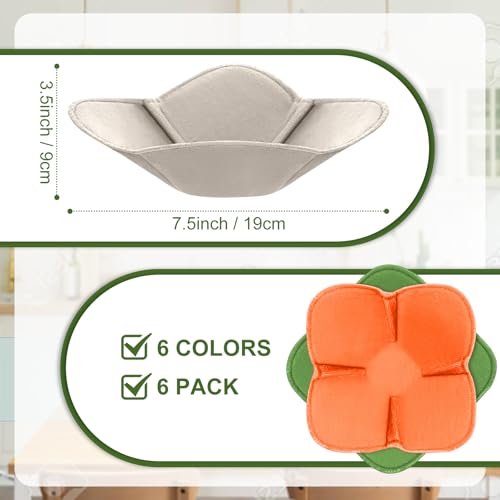 Boao 6 Pack Microwave Bowl Cozy Holder Safe Insulated Bowl Cozies Multipurpose Hot Heat Proof Soup Plate Holder to Prevent Hand from Heat and Maintain Food Warm(Natural Color) by Boao - Image 2