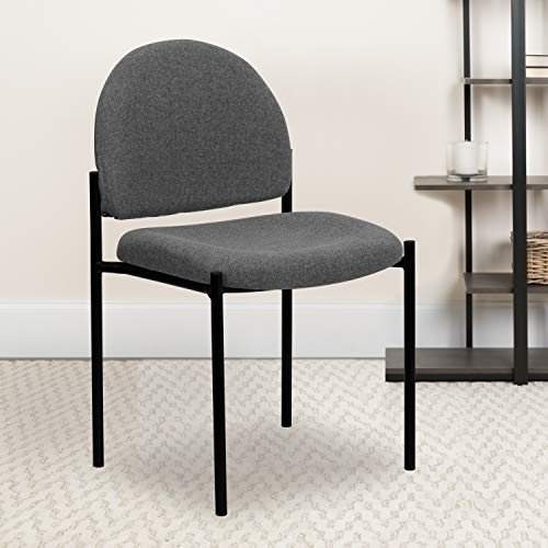 Image of Flash Furniture Tania Comfort Gray Fabric Stackable Steel Side Reception Chair