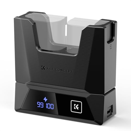 K&F CONCEPT NP-FZ100 18W Schnelles USB C Ladegerät, Dual Charging mit SD Card Slot Ladegerät, Intelligent Digital Display, Kompatibel mit Sony A7iii, A7R V, A7R IV, Alpha A7C, FX30, ZV-E1 und mehr!