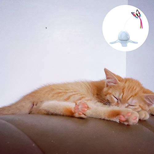 1Pc Elétrica Cat Teasing Stick Simulado Cat Teaser Bateria Azul- Suprimentos para animais de estimaç