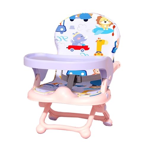 Asiento infantil plegable con bandeja, 2025, asiento elevador con cinturón de seguridad de 3 puntos, trona de viaje con acolchado, plato de doble capa, asiento de mesa para niños pequeños, ideal para