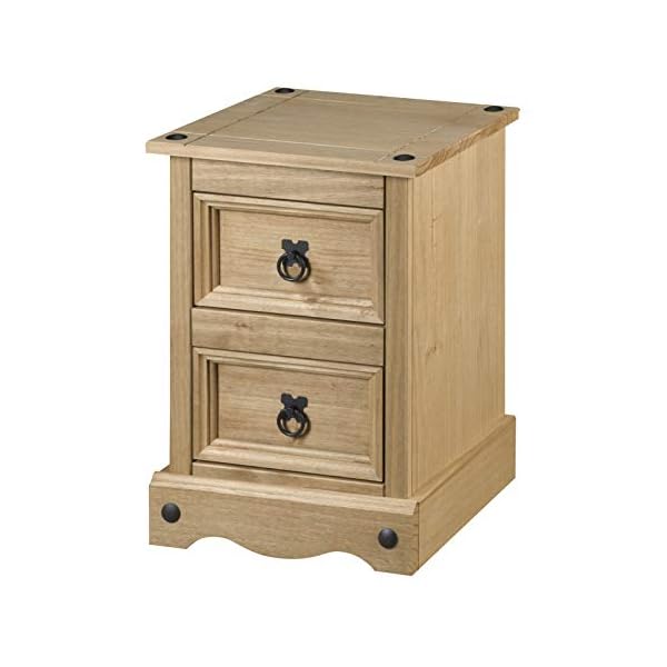Corona Pair 2 Drawer Bedside Table, pine, 36cm x 32cm x 53cm