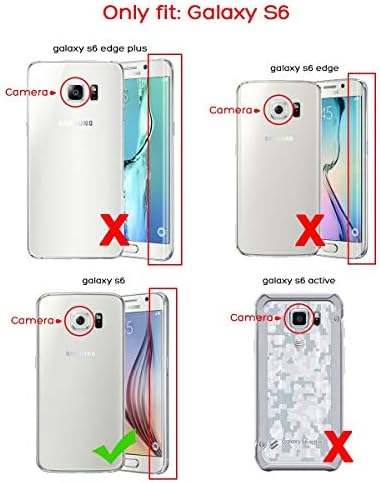 ULAK Galaxy S6 Case, S6 Case, 2in1 Hybrid Dual Layer Slim Protective Case Cover with Card Slot for Samsung Galaxy S6 (Plastic Hard Shell and Flexible TPU) (Purple/Purple)