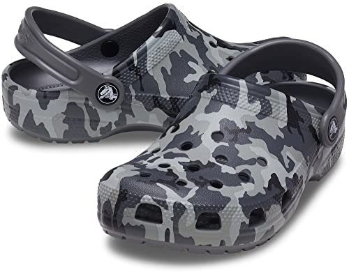 Crocs Classic Camo Clogs, Black/Grey, 6 Us Unisex Big Kid #TOP6