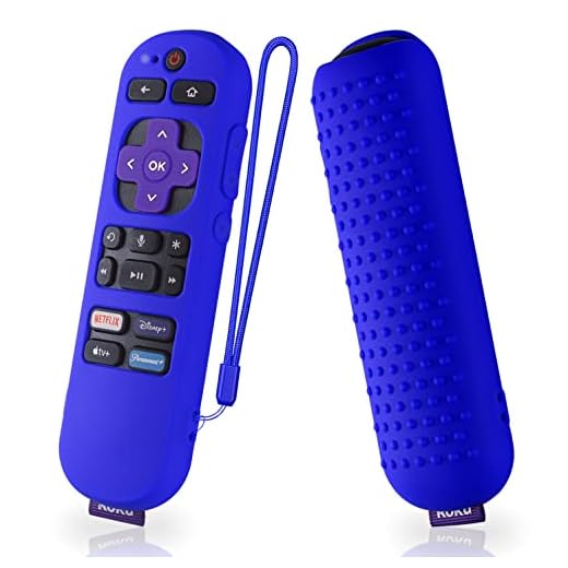 Capa de silicone para controle remoto Roku Express 4K + Voice RCA1R, capa para controle remoto Roku Voice Roku Streaming Stick 4K capa de silicone com cordão (azul)