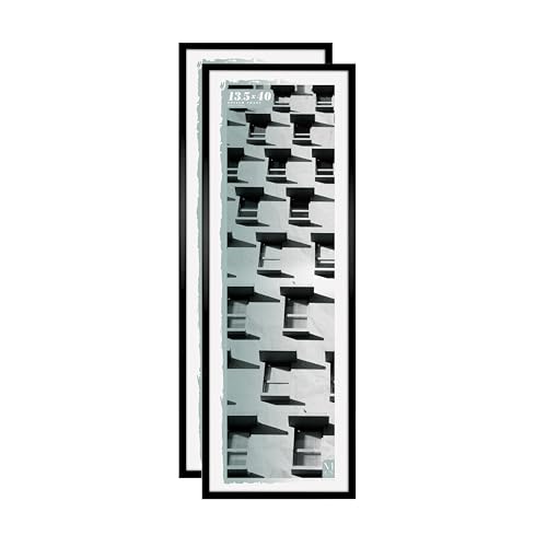 Image of MCS Foundation 13.5x40 Poster Frame Traditional Black, Vertical & Horizontal Wall Hanging Large Picture Frame for Photos, Panoramics, Posters & Art Prints (2-Pack)