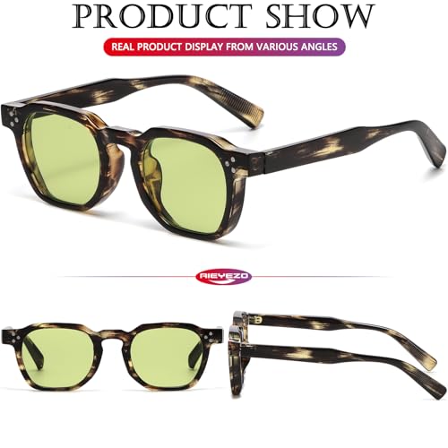 AIEYEZO Retro Sunglasses for Womens Mens Square Thick Framed Shades Trendy Vintage Sun Glasses4