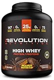 Revolution Nutrition, High Whey, Protein Powder 6LB, Whey Protein, Gluten Free, 25g of Protein Per Scoop, 2.7kg, 73 Servings (Peanut Butter Cup, 6 Pound)