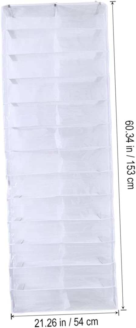 Luxshiny over The Door Shoe Organizer for Closet Space Saver Storage Rack Divided Shelves for Shoes Slippers and Accessories for Spaces and Dorm Rooms White