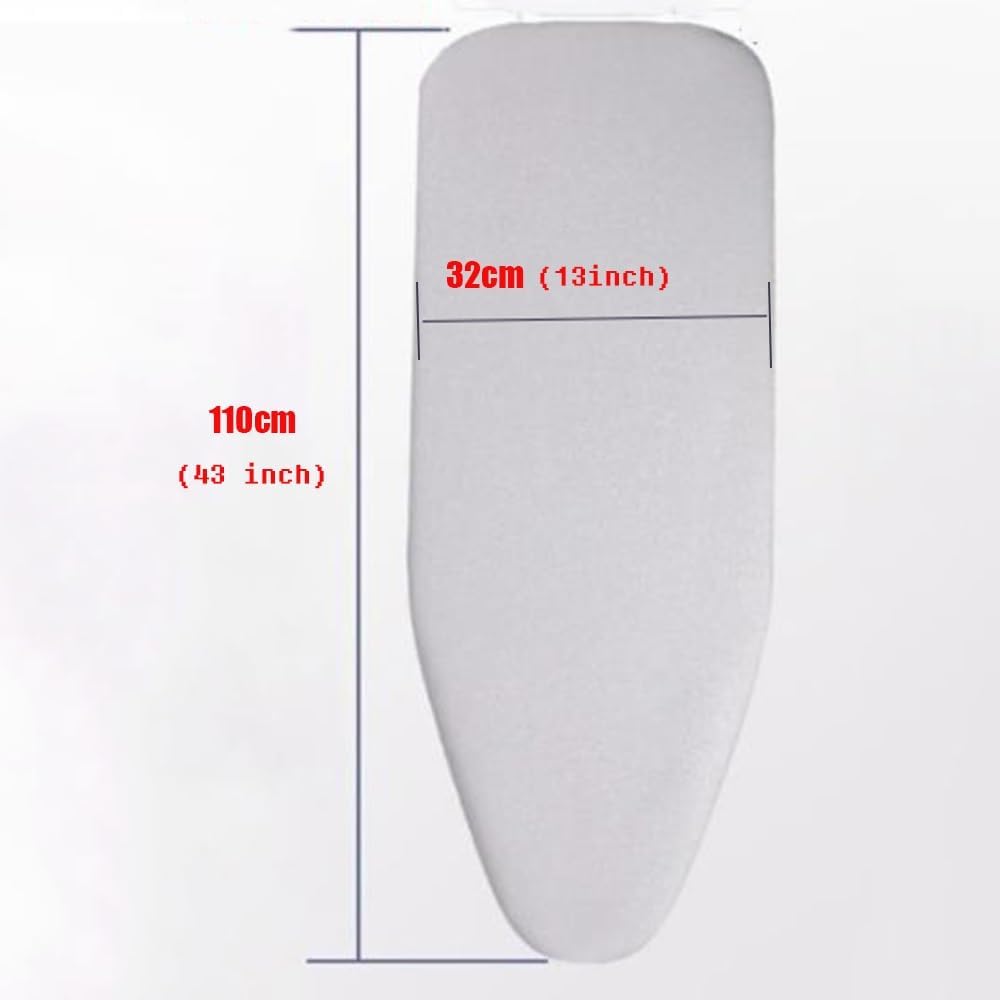Ironing Board Cover and Pad 13x43 Inch, Thick Ironing Board Pad, Standard Size Ironing Board Cover with Padding, Resist Scorching and Staining(Blue White)