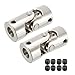 ZHENGGF-CPL Coupler 2pcs Rotatable Universal Joint 6mm to 8mm 4mm to 10mm Bore Dia Steering Gear U Joint Coupler Shaft Coupling (Inner Diameter : 6mm to 6mm)