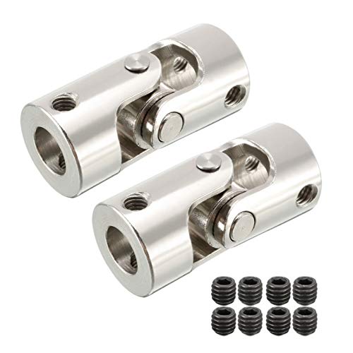 SUOFEILAIMU-PHONE CASE Metal Coupler 2pcs Rotatable Universal Joint 6mm to 8mm 4mm to 10mm Bore Dia Steering Gear U Joint Coupler Shaft Coupling (Inner Diameter : 10mm to 10mm)