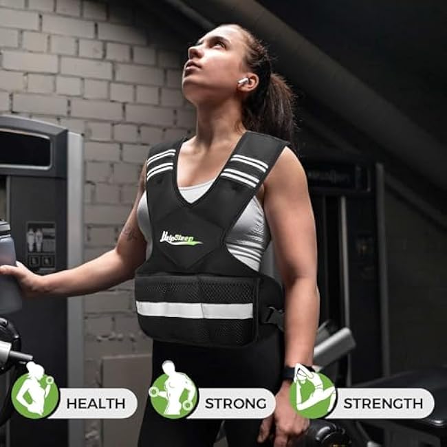 Adjustable Weighted Vest for Men Women, 4-10lb/11-20lb/20-32lb Vest with 6 Ironsand for Weights Running Workout and Training, Adjustable Body Weight Vest Exercise Set for Running, Walking