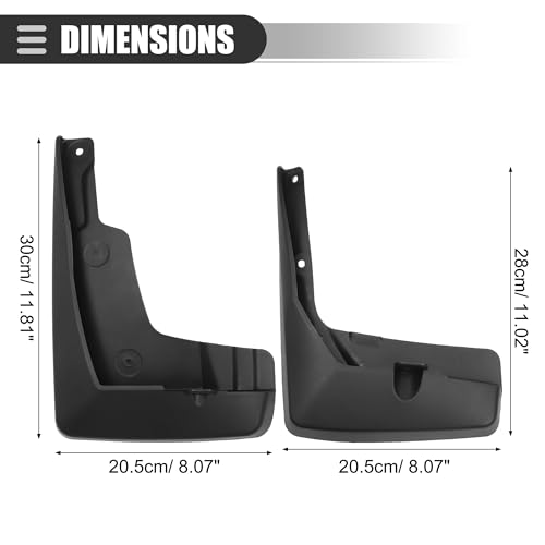 Image of Motoforti Car Mud Flaps, Splash Guards, for Toyota Camry 2015-2017, 1 Set, Black