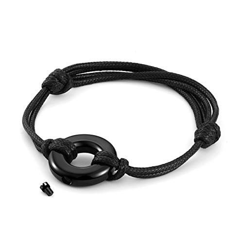 Allerpierce Black Cremation Urns Bracelet For Ashes Memorial Bracelets Circle Of Life Eternity Jewelry For Men Women #TOP1