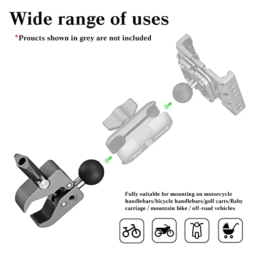 Fanaue Handlebar Clamp Mount Base Cc-04 Strong Rod Clamp With Detachable 1" Ball Head,Available For Cylindrical Or Bar Objects From 0.5" To 2.0" In Size,Used In Motorcycles, Bicycles,Atv/Utv For Ram #TOP4