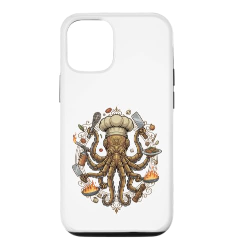 Steampunk Octopus Chef Cook Mechanical Cuisine �X�}�z�P�[�X iPhone 12/12 Pro �p
