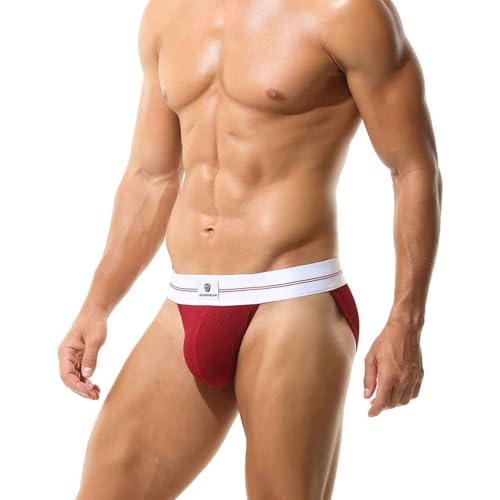 Retro Tanga Brief 100% Rib Cotton Men's Briefs 2'' Waistband Elastic Band Mens Underwear3