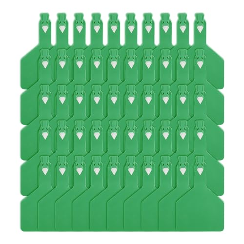 Danbark 50-Count One-Piece Cattle Ear Tags Large TPU Cow Tags Fade-Resistant & Cold-Resistant for Easy Livestock Identification and Herd Management (Green)