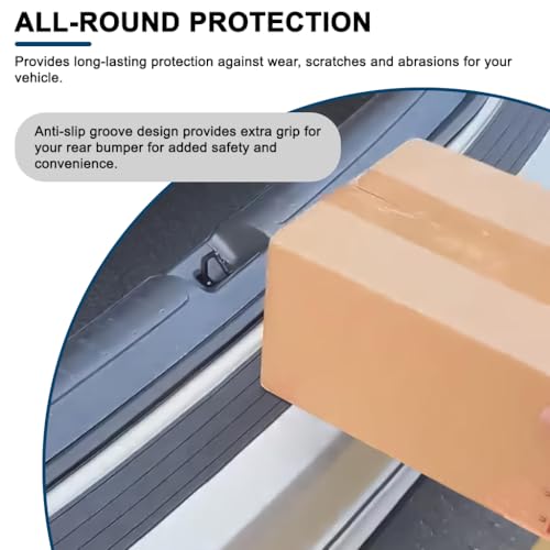 Image of STHIRA Car Rear Bumper Protector 41 x 3.4 Inch Trimmable Anti-Scratch Rubber Guard, Universal Non-Slip Strip for SUV Sedan Hatchback, Durable Scratch-Resistant Black Rear Bumper Cover