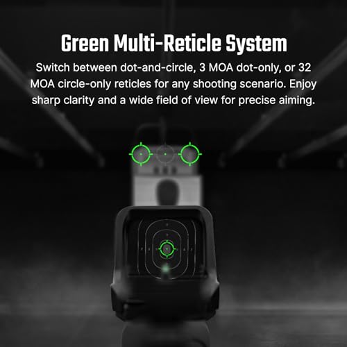 Image of Osight C Micro Dot Sight, 3 MOA Dot & 32 MOA Circle Reticle, 407c /507c Footprint Open Reflex Sight, Parallax-Free Durable Sights for Full-Sized Setups-Red /Green Dot Options