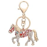 [KESYOO] 年新春風水馬キーホルダー キラキラ水晶装飾 十二支 馬モチーフ 車やバッグ用 おしゃれ大人アクセサリー 幸運と成功の願い込めた贈