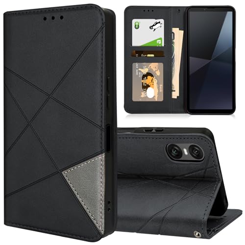 LONGINTIAN For Sony Xperia 10 vi�p �P�[�X �蒠�^ SO-52E SOG14 XQ-ES44 �J�[�h���[ ���z�^ �J�o�[ �G�N�X�y���A10vi�p �ϏՌ� �L�b�N�X�^���h�@�\ �X�}�z�P�[�X PU���� TPU�f�� �g�уJ�o�[ ��