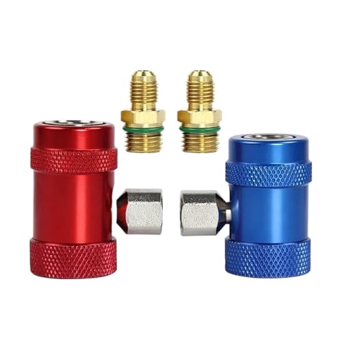 Quick Coupler Adapter Refrigerant 1234YF Manual Quick Coupler M12*1.5 R1234 Refrigerant Joint Filler Transition Joints for Car AC System Evacuation Recharging(R1234YF A set)