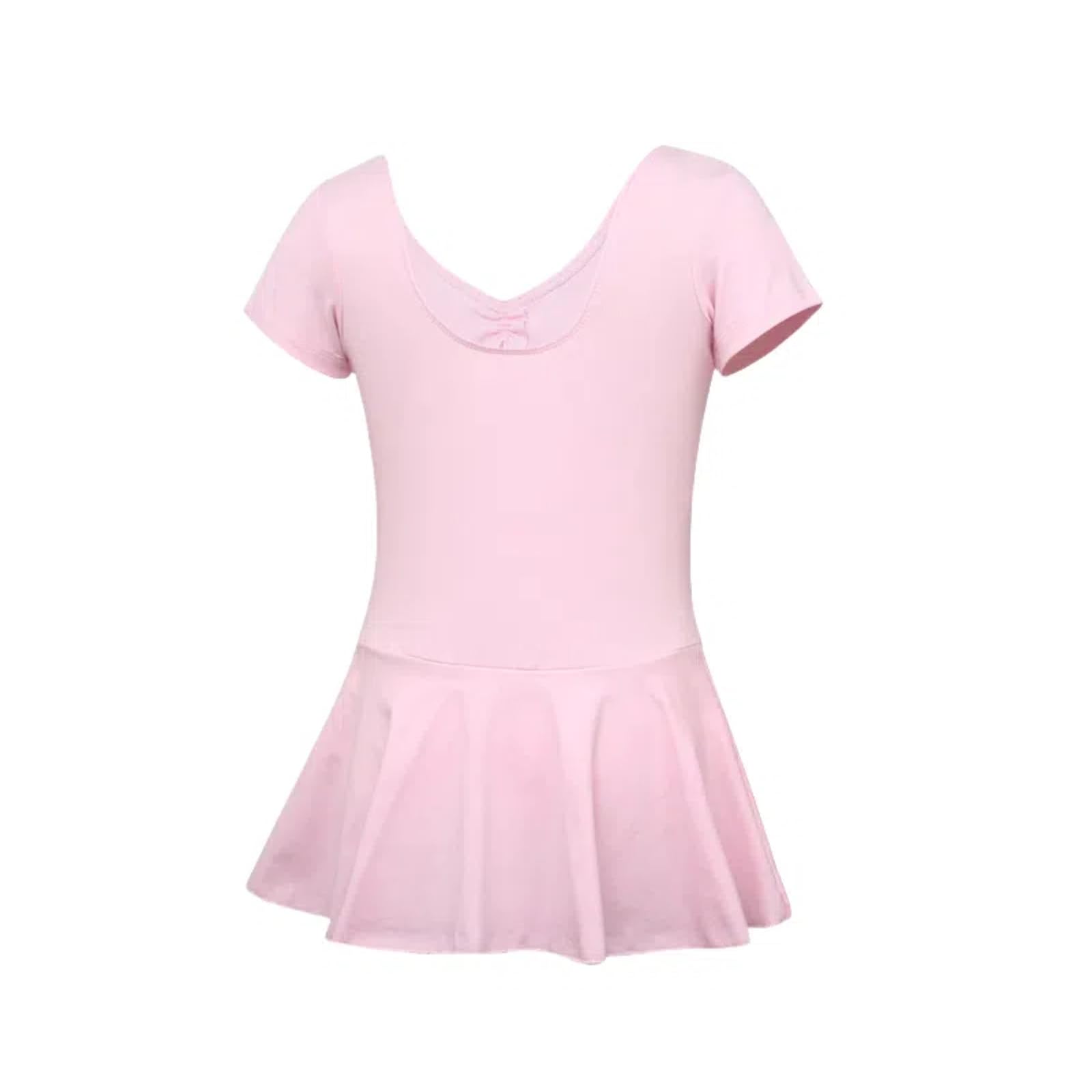 Girl's Cotton Leotard Dance Gymnastics Ballet Dress (Pink, 140)