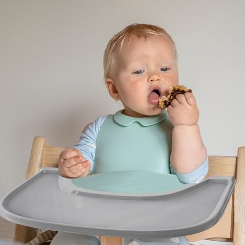 Hxeternal Hochstuhltablett passend für Stokke Tripp Trapp Stuhl mit glatter Oberfläche und starker Saugkraft - Hergestellt aus lebensmittelechtem Kunststoff (BPA BPS BPF blei- und phthalatfrei)-Grau