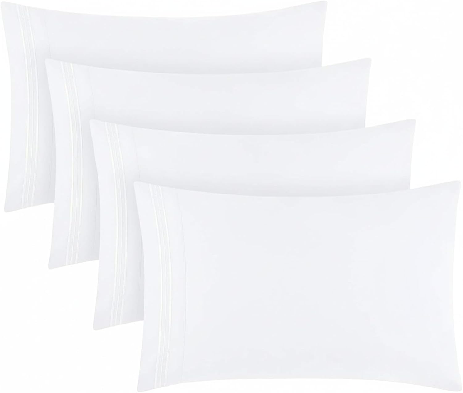 Pillow Cases Set 4 Pc Extra Soft Wrinkle Fade Stain Resistant Envelope Closure