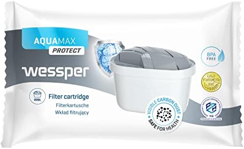 Wessper Wkłady filtrujące do twardej wody kompatybilne z Brita Maxtra+, Maxtra Plus, pasują do stylu Brita, Brita Fun, Marella Cool, Mavea Elemaris XL i Brita Flow zbiornik na wodę - opakowanie 4