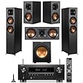 Klipsch Reference 5.2 Home Theater System, Bundle w/ 2X R-26FA Floorstanding Speaker, R-25C Center Speaker, R-41M Bookshelf, R-12SW Subwoofer & Denon AVR-S770H 7.2-Channel Receiver