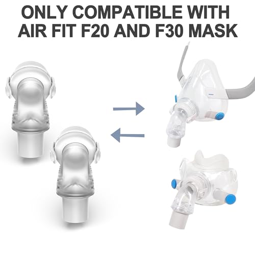 2er-Pack Ersatz-Drehgelenkverbinder, Ellenbogenschlauch kompatibel mit Airfit F20 und Airfit F30, Schlauch-Schnellverschluss-Drehgelenk, Hochwertiges CPAP-Zubehör von BlessEase