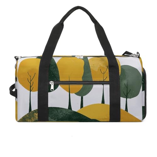 Sac de sport léger blanc à motif arbres pour vos séances de fitness et week-ends