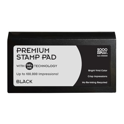 2000 PLUS Stamp Pad, Gel, Size #2, Black Ink (030256)