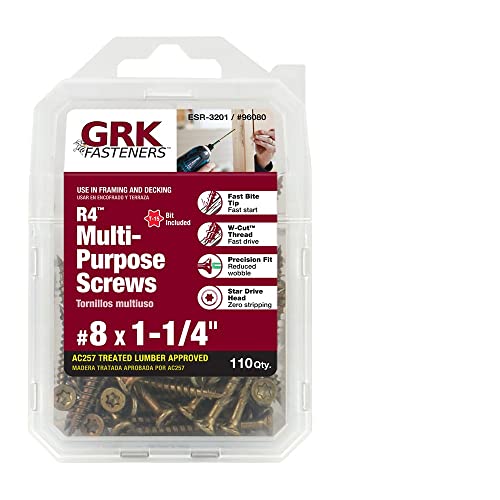 GRK Befestigungselemente 96080 R4#8 x 1-1/4 Zoll Schrauben, 110CT