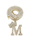 Colgante de letra inicial con corona de cristal