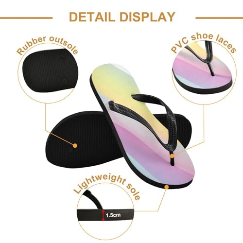 STAYTOP Beautiful Rainbow Colors Flip Flops Sandals of Men's & Women's,Sandals Beach Slippers Shower Slides2