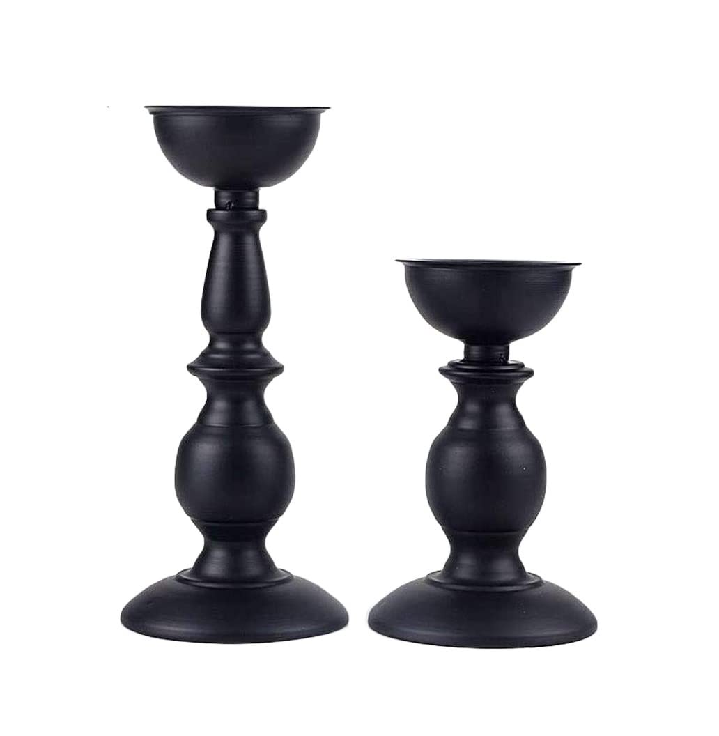 romantic home decoration, 2pcs Retro Candlestick Holder Iron Candle Stand Romantic(17.5cm)
