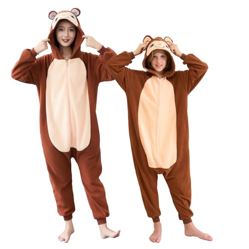 nmuauycu Unisex Kids Monkey Onesie PajamasPolar Fleece Cosplay Animal Onesie Halloween Costume and Homewear