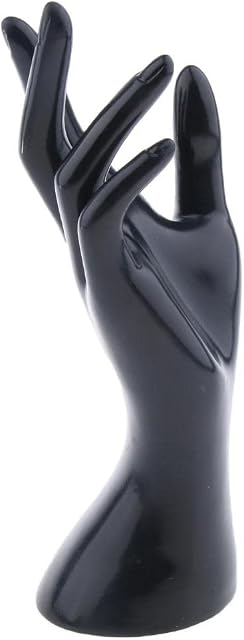 perfk Female Hand Jewelry Bracelet Ring Gloves Display Organizer Stand, Wear-resistant, Black