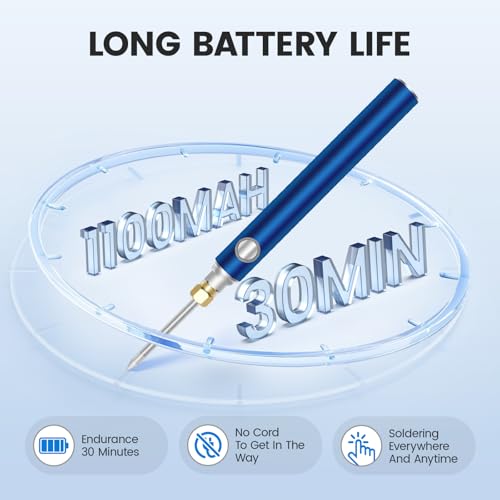 ELMCONFIG Cordless Soldering Iron Kit, Wireless Electric Soldering Gun Pen, 1100mAh Large Battery, Portable and Rechargeable for Home Appliance Repair, Electronic Components, DIY by ELMCONFIG - Image 6