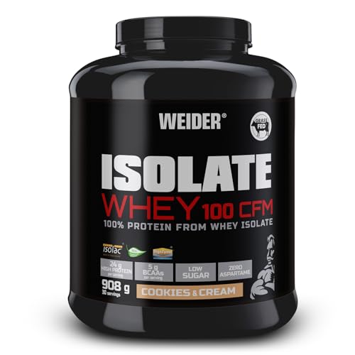 Weider Isolate Whey 100Cfm, 100% Aislado de Proteina de...