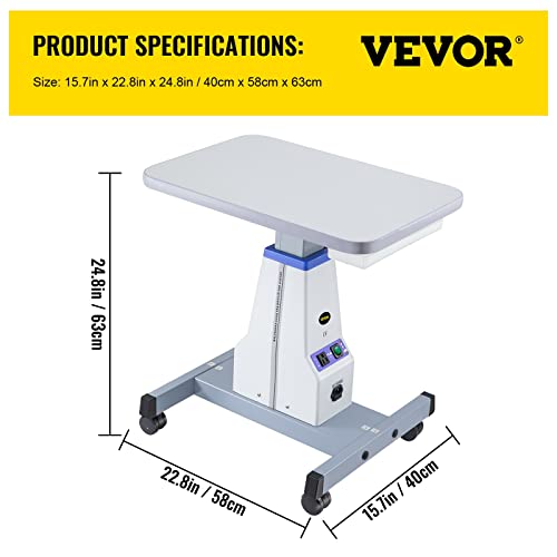 VEVOR Motorized Instrument Table Professional Medical Cart Dental Cart Adjustable Optical Eyeglass Motorized Instrument Work Table for 2 Instruments (A16 22.8"x15.7")