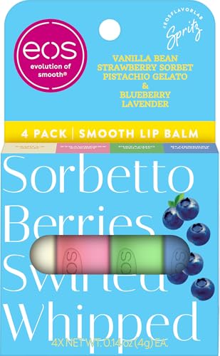 Image of eos Limited Edition Lip Balm Variety Pack, Gelato Shop - Moisturizing, Hydrating Lip Balm, For Dry Lips, Shea Butter, Gift Set, Cruelty-Free, 0.14 oz, 4-Pack