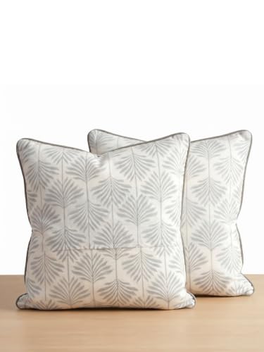Image of PetalNest Premium 100% Cotton Printed Cushion Covers Set of 2 | 16 x 16 Inches | Handmade Jaipur Block Print | Hidden Zipper | Soft Sofa Cushion Covers for Living Room, Bedroom & Home Decor